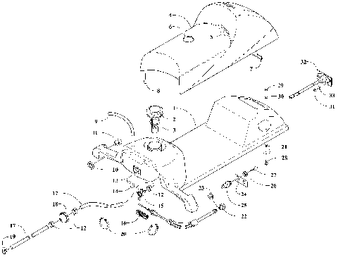 Gas Tank, Seat and Taillight