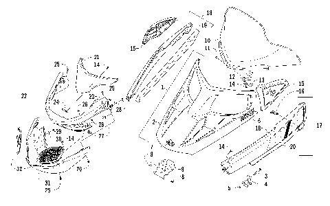 HOOD, WINDSHIELD, AND FRONT BUMPER ASSEMBLY [99350]