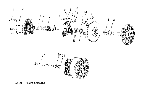 DRIVE TRAIN, PRIMARY CLUTCH - S08NB3AS (49SNOWDRIVECLUTCH08340)