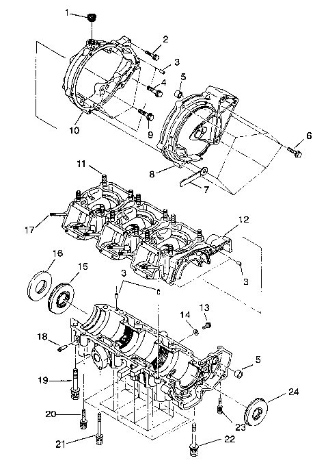 CRANKCASE ASSEMBLY SLT 750 B944170 (4925942594023A)