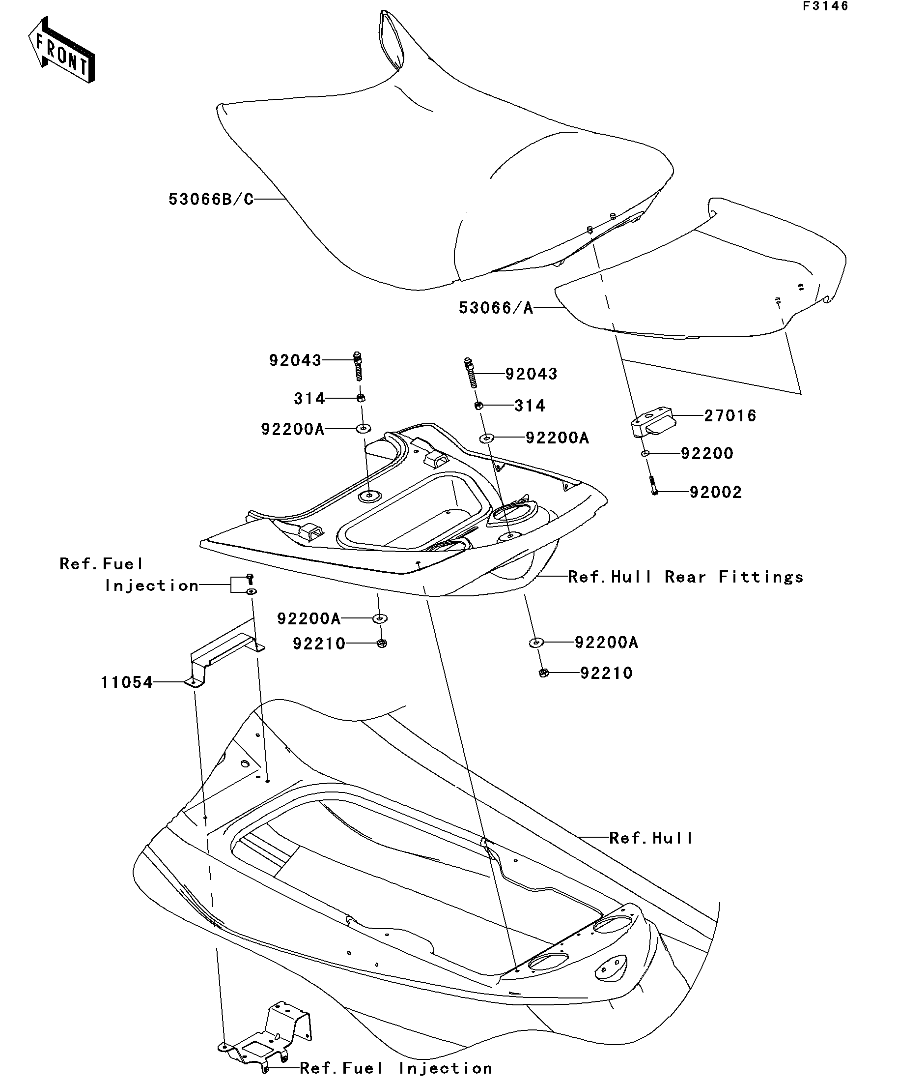 2009 Kawasaki Ultra 260X Seat Watercraft Parts Finder