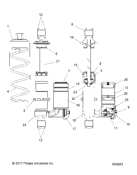 SUSPENSION, SHOCK, FRONT TRACK - S24FJE9FS/9FE (600693C)