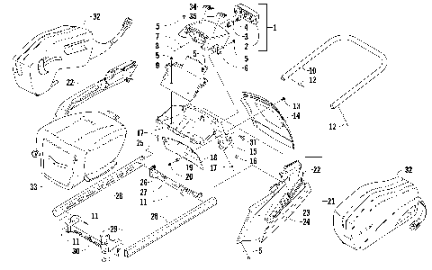 REAR BUMPER, RACK RAIL, SNOWFLAP, AND TAILLIGHT ASSEMBLY [90518]