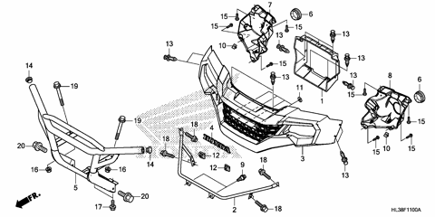 FRONT GRILLE@FRONT BUMPER