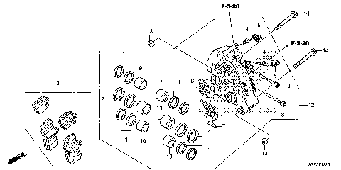 LEFT FRONT BRAKE CALIPER