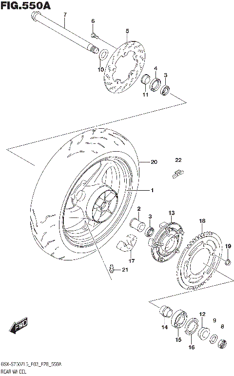 REAR WHEEL (GSX-S750ZL5 E03)