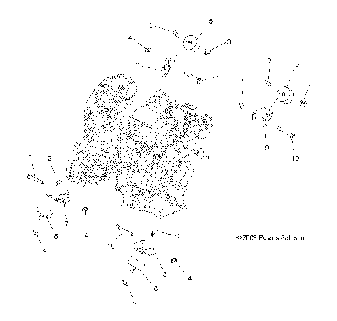 ENGINE, MOUNTING & LONG BLOCK - A14TN55FA (49ATVENGINEMTG10SPXP550)