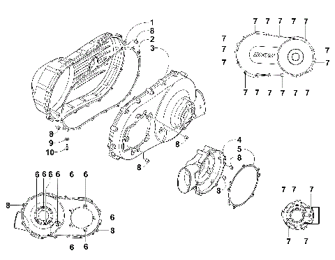 CLUTCH SIDE ENGINE COVERS [93659]