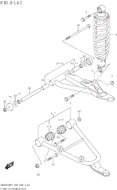FRONT SUSPENSION ARM (LT-A500XPZ:(P03,P28,P33))