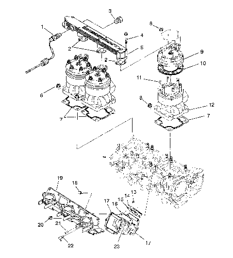 CYLINDER and MANIFOLD SL 750 B944070 (4927012701024A)