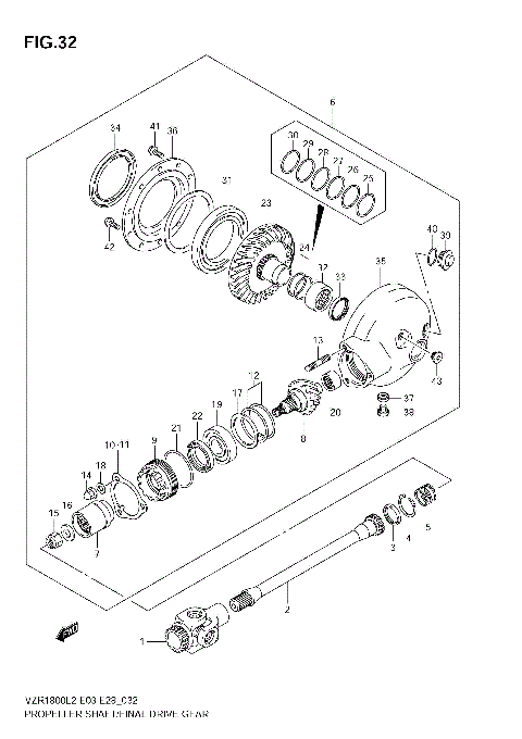 PROPELLER SHAFT/FINAL DRIVE GEAR (VZR1800 L2 E28)