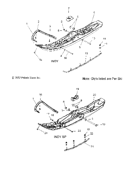 STEERING, SKI ASM. - S16CB6/CP6 ALL OPTIONS (49SNOWSKIASM13INDY)