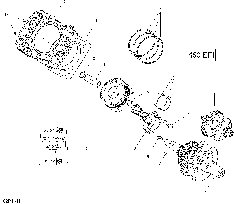 01- Crankshaft and Pistons - 450 EFI;