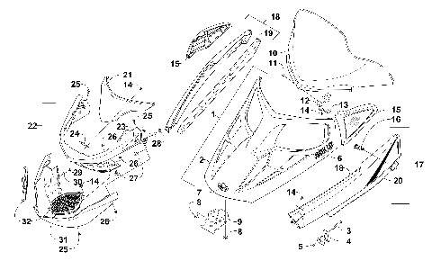 HOOD, WINDSHIELD, AND FRONT BUMPER ASSEMBLY [101590]