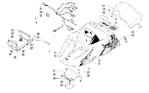 HOOD, HEADLIGHT, AND WINDSHIELD ASSEMBLY [98670]