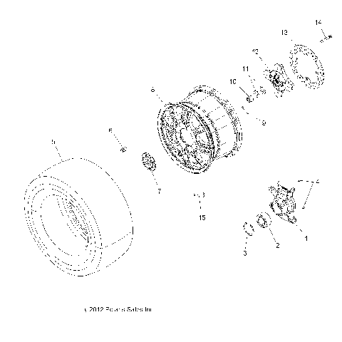 WHEELS, REAR and HUB - A13GH8EFK (49ATVWHEELREAR13850SCRAM)