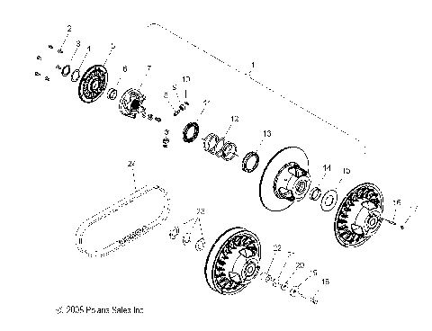 DRIVE TRAIN, CLUTCH, SECONDARY - S12PU7ESL/EEL (49SNOWDRIVENCLUTCH09600RMK)