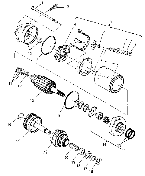 STARTING MOTOR SLX 780 B964287 and Intl. SLX 780 I964287 (4937443744C008)
