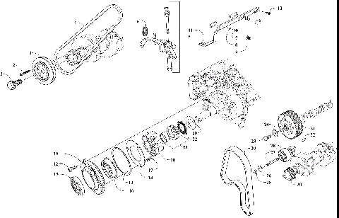 PULLEYS/BELT/SPEED GOVERNOR/TIMING GEAR ASSEMBLIES [303091]