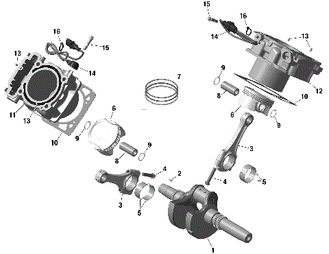 01- ROTAX - Crankshaft, Pistons and Cylinder