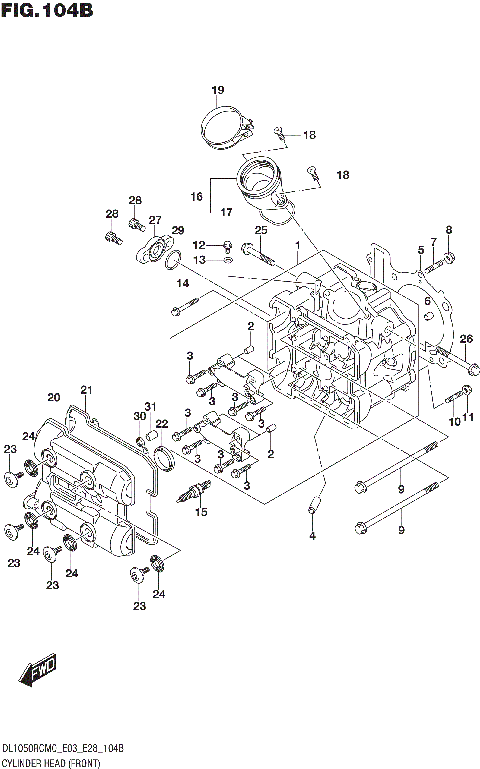 CYLINDER HEAD (FRONT) (DL1050RC)