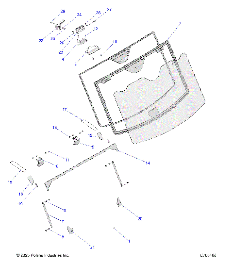 BODY, WINDSHIELD, TIP OUT - R21RRZ99A9/AC/AP/AW/B9/BC/BP/BW (C788406)