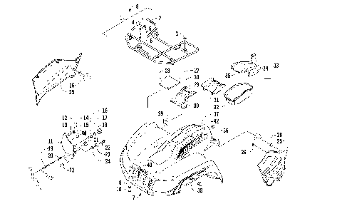 FRONT RACK, BODY PANEL, AND HEADLIGHT ASSEMBLIES [95934]