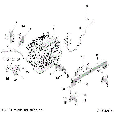 ENGINE, MOUNTING & LONG BLOCK - D19BBPD4B4/BAPD4B4 (C700430-4)