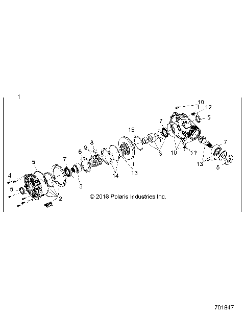 DRIVE TRAIN, FRONT GEARCASE - Z21NAR99AN/BN (701847)
