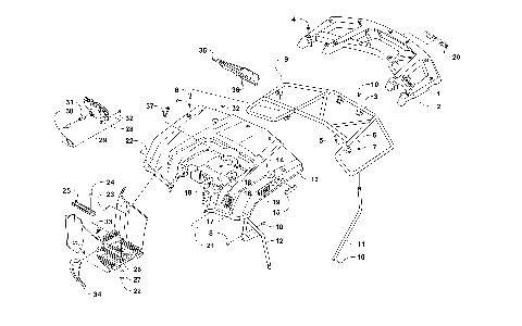 REAR BODY, RACK, AND TAILLIGHT ASSEMBLY [301443]