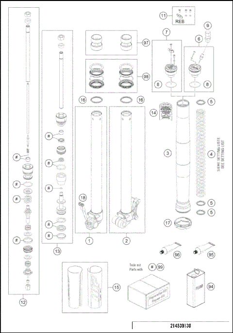 FRONT FORK DISASSEMBLED
