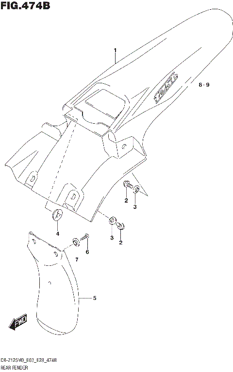 REAR FENDER (DR-Z125LM0 E03)