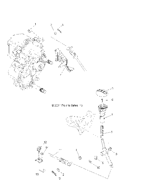 DRIVE TRAIN, GEAR SELECTOR - R12XE7EFX (49ATVGEARSELECT12RZR4I)