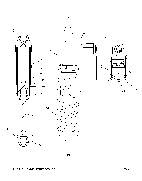 SUSPENSION, SHOCK, FRONT TRACK - S18MBX6JSA/JEA (600756)