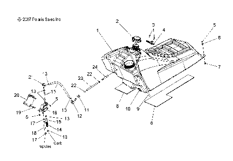 FUEL SYSTEM, FUEL TANK and LINES - S08PK6FS/FE/PM6FS/FE (49SNOWFUEL08600RMK)