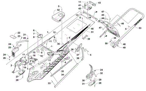 TUNNEL, REAR BUMPER, AND SNOWFLAP ASSEMBLY