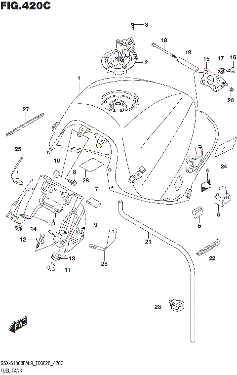 FUEL TANK (GSX-S1000FAL9 E33)