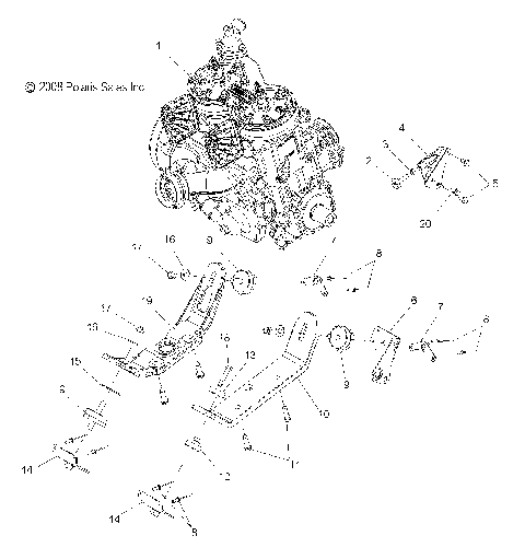 ENGINE, MOUNTING - S10PT6HSL/HSM/HEM (49SNOWENGINEMOUNT09600TRG)