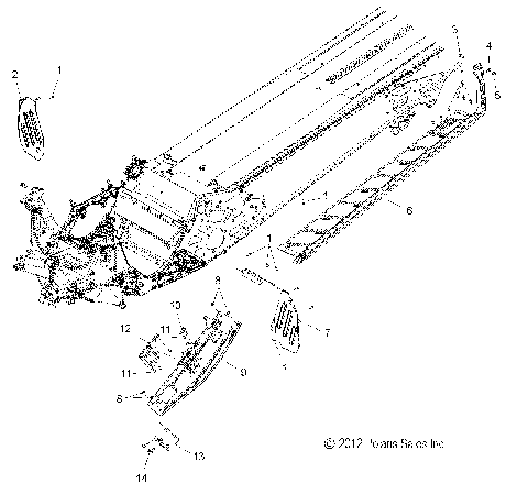 CHASSIS, CLUTCH GUARD and FOOTRESTS - S13CG6GSA/GSL/GEA (49SNOWCLUTCHGUARD13600PRMK)