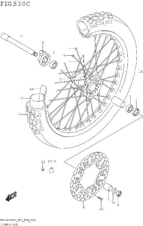 FRONT WHEEL (DR-Z400SM3 E33)