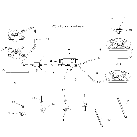 BRAKES, BRAKE LINES AND MASTER CYLINDER - A16DAE87AL (49ATVBRAKELINE15ACE570)
