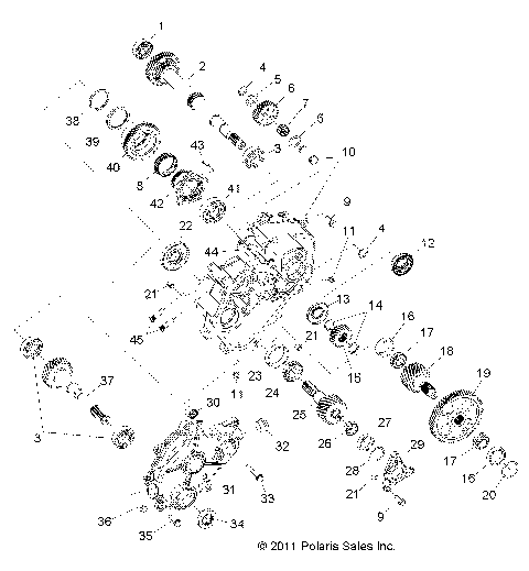 DRIVE TRAIN, MAIN GEARCASE INTERNALS 1 - R11VE76AC/AD/AT/AW/AZ (49RGRTRANSINTL11RZRS)