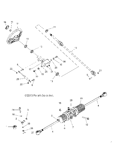 STEERING, STEERING ASM. - A16DAA32A1/A7 (49ATVSTEERING14SP325)