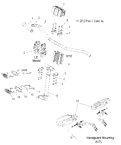 STEERING, UPPER and HANDLEBAR ASM. - S13BP8/BV8 ALL OPTIONS (49SNOWHANDLEBAR13800PROR)