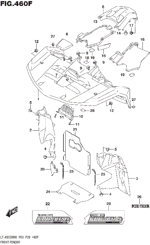 FRONT FENDER (LT-A500XPM0 P33)