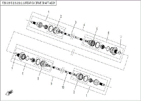 REAR CV DRIVE SHAFT ASSY