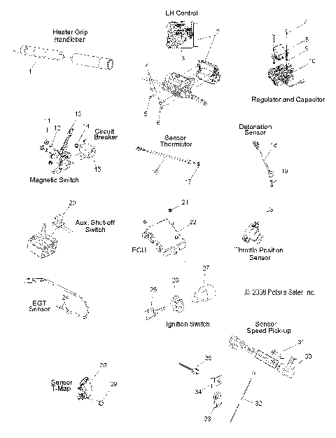 ELECTRICAL, SWITCHES, SENSORS and COMPONENTS - S10PP8 ALL OPTIONS (49SNOWELECT10800IQ)
