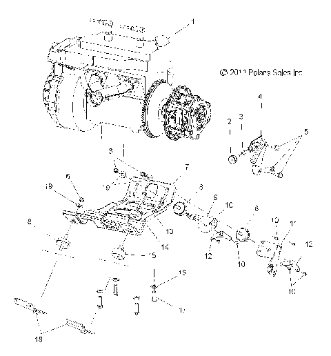 ENGINE, MOUNTING - S12PT5BSL/BEL (49SNOWENGINEMOUNT12550)