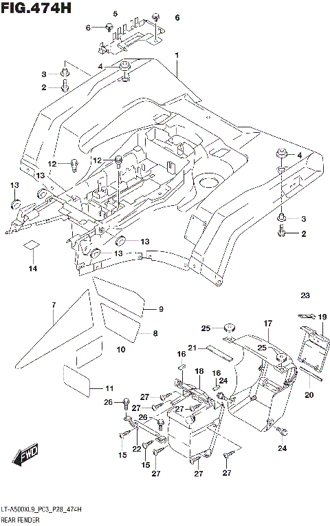 REAR FENDER (LT-A500XPZL9 P28)