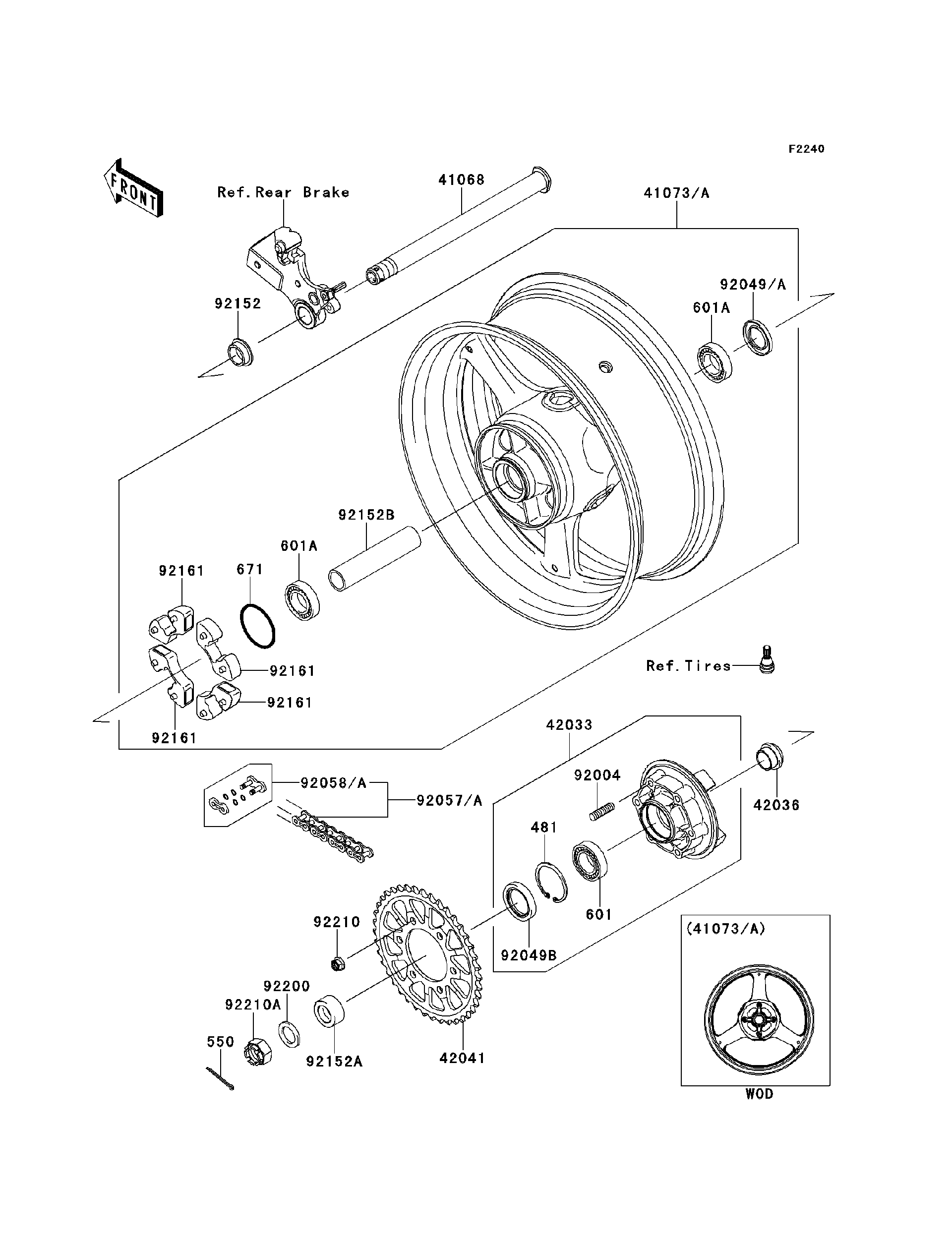 中次 2011 Kawasaki NINJA ZX-10R Rear Wheel/Chain Motorcycles